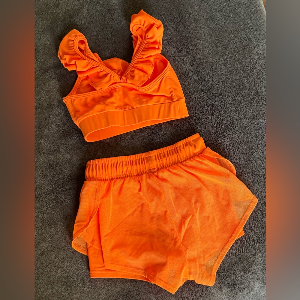 Orange Ruffle Sports Set